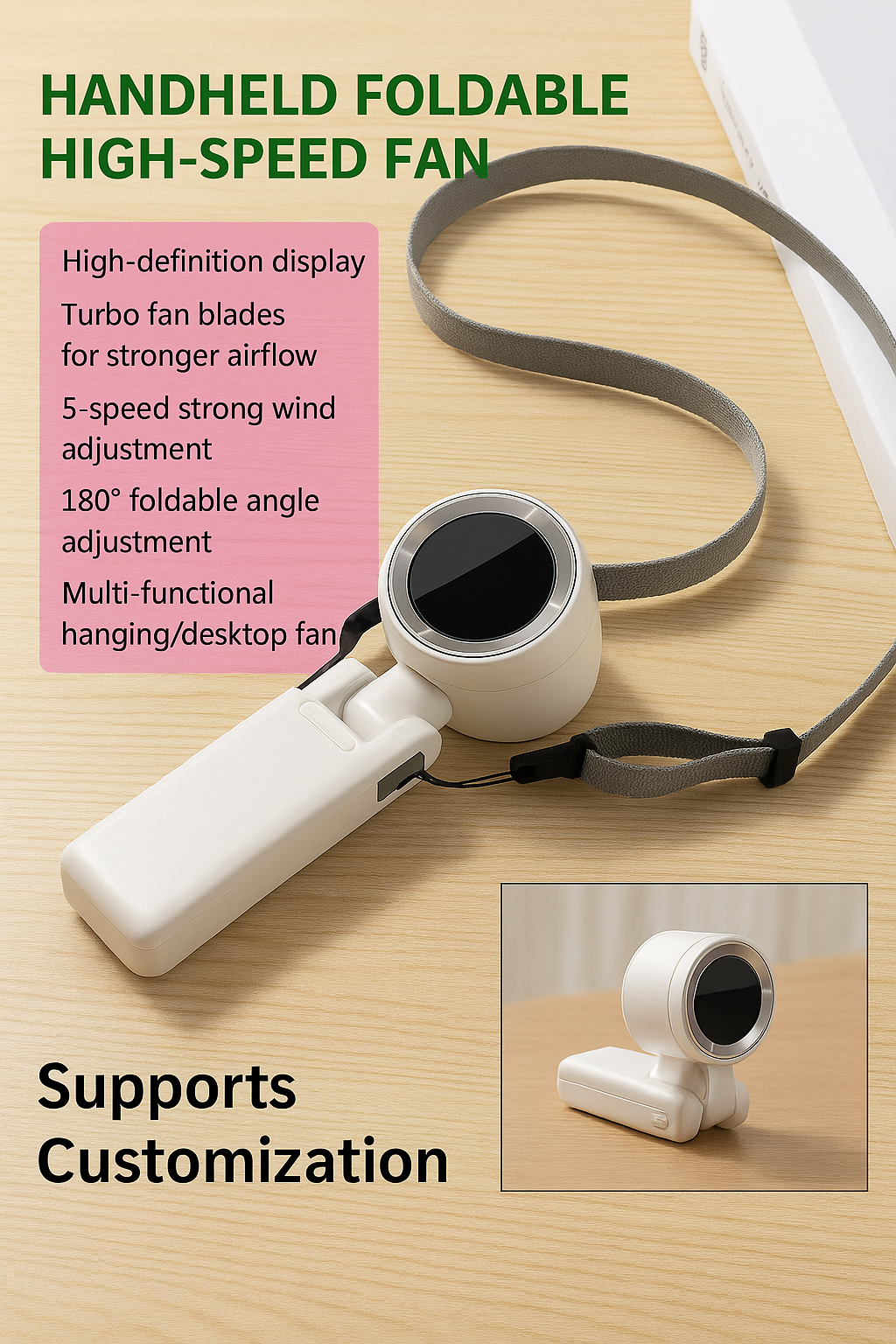 G-DRONIQ Powerful Winds Turbo Fan - 5 Speed LED Display Portable Fan