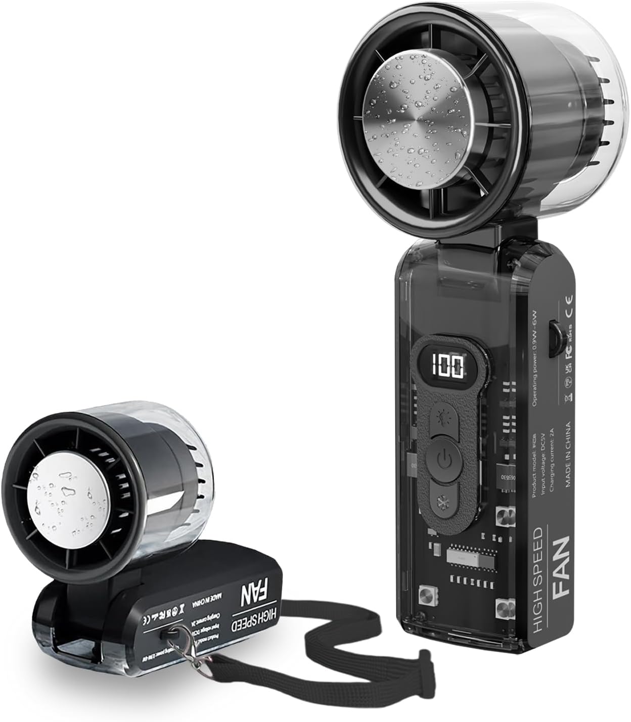 G-DRONIQ Portable High Speed Turbo Fan – LED Light & Ice Cooling Plate