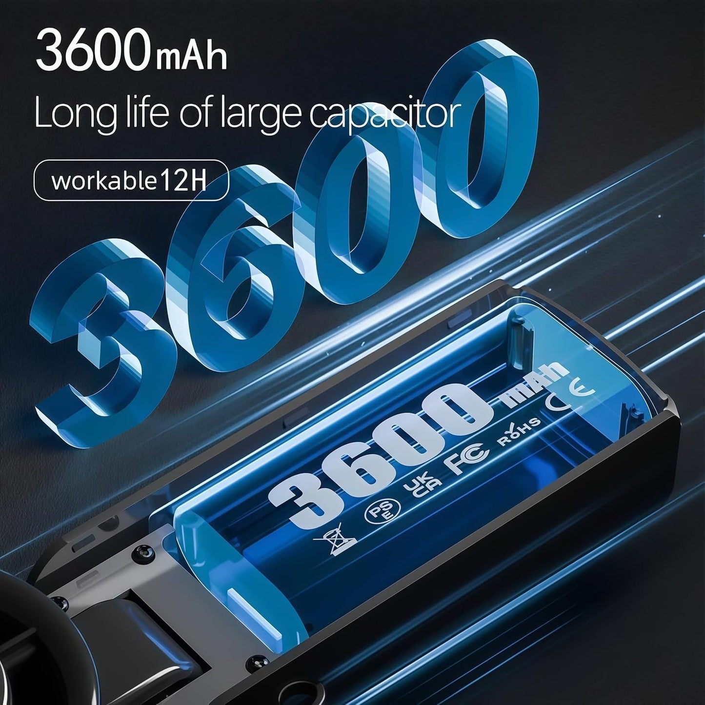 G-DRONIQ Portable High Speed Turbo Fan – LED Light & Ice Cooling Plate